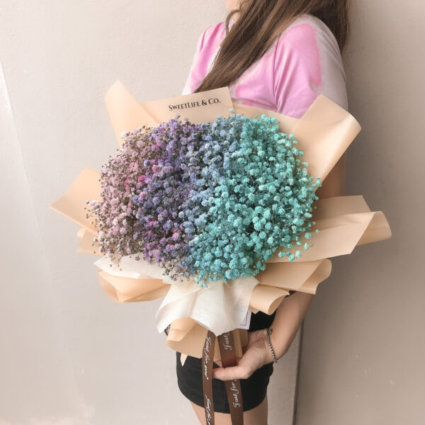 Colourful Baby Breath Bouquet. Baby breath flowers. Baby breath hand bouquet. SweetLife & Co Penang Florist.