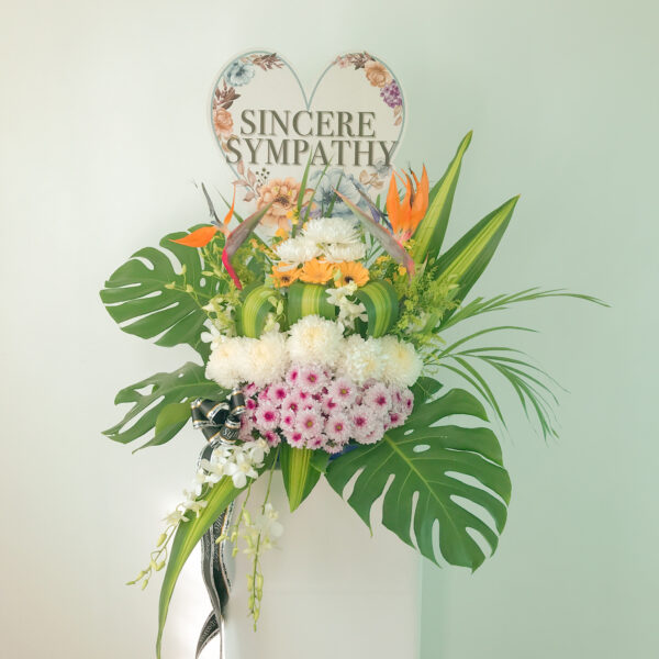 Sincere Condolence Flower - Condolence Flower Penang - Sympathy Flower - Sympathy Flower Stand - SweetLife & Co Florist Penang