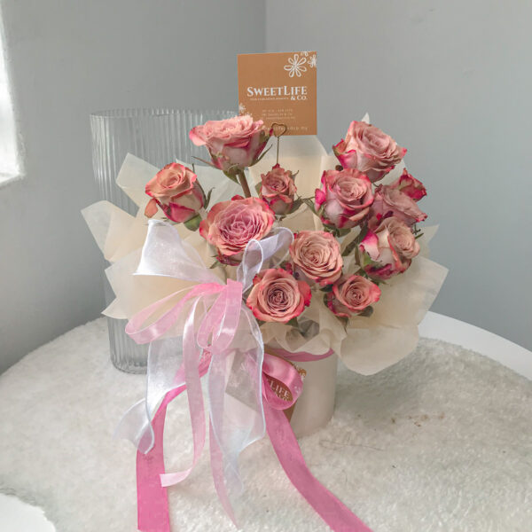 Mona Cappuccino Roses Flower Box - SweetLife & Co Penang Florist