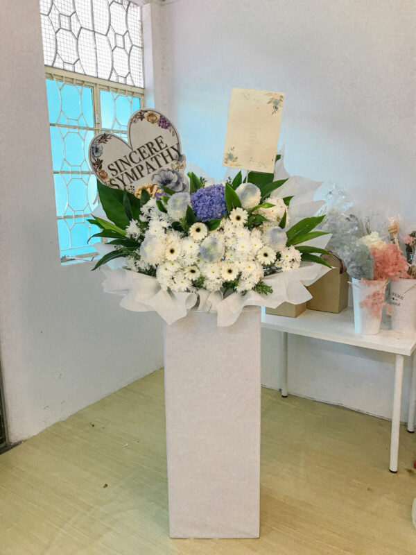 OCEAN Condolence Flower Stand in Box Style by SweetLife & Co Penang Florist Malaysia
