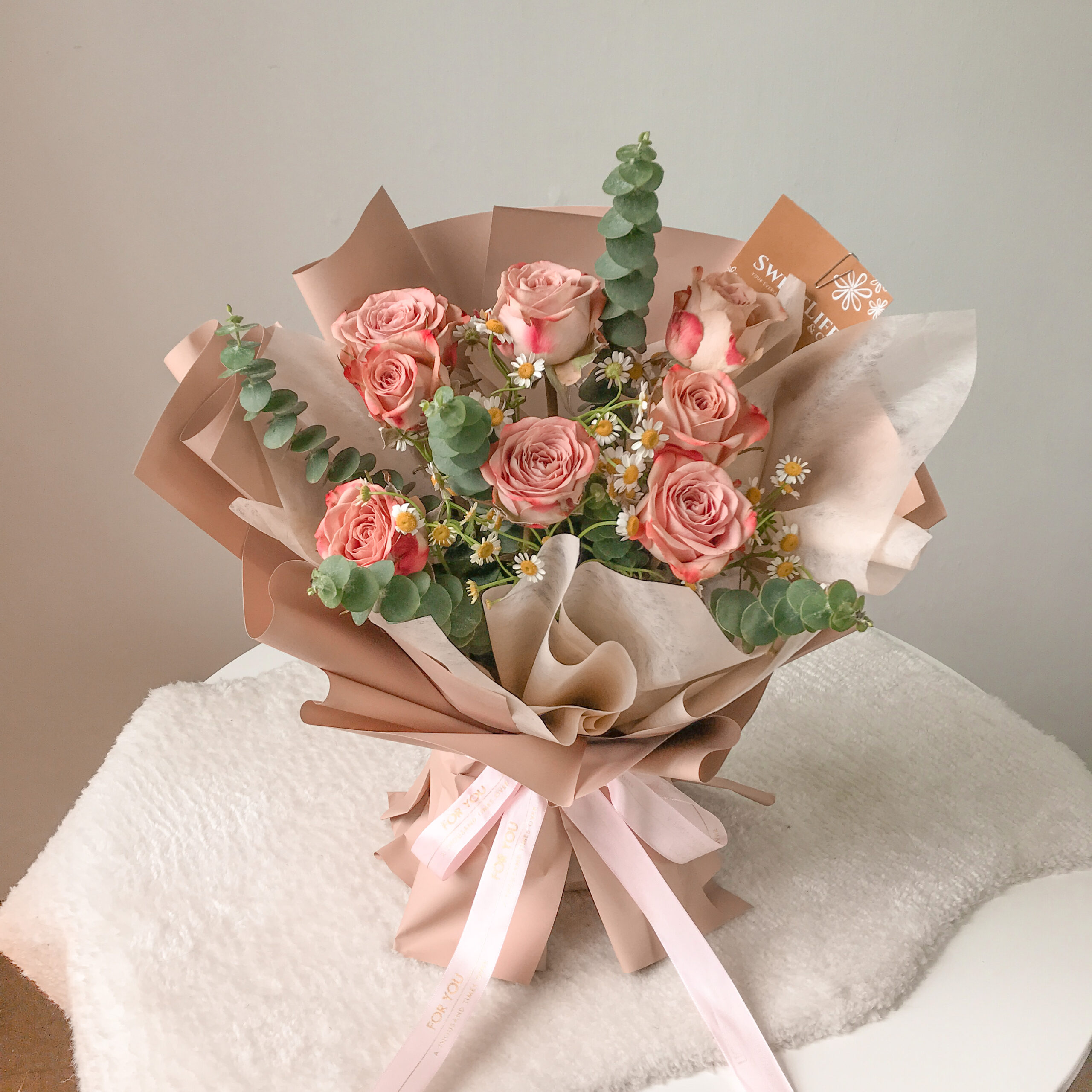 RADLEY Cappuccino Roses Bouquet Valentine's Day Flower Delivery Penang