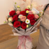 HAZEL Cappuccino and Red Roses Mixed Bouquet L by SweetLife & Co Florist Penang