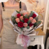 HAZEL Cappuccino and Red Roses Mixed Bouquet M by SweetLife & Co Florist Penang