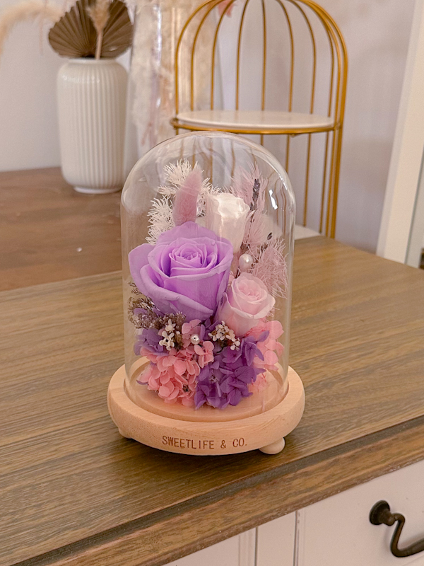 VIOLA Preserved Flower Bell Jar by SweetLife & Co Florist Penang