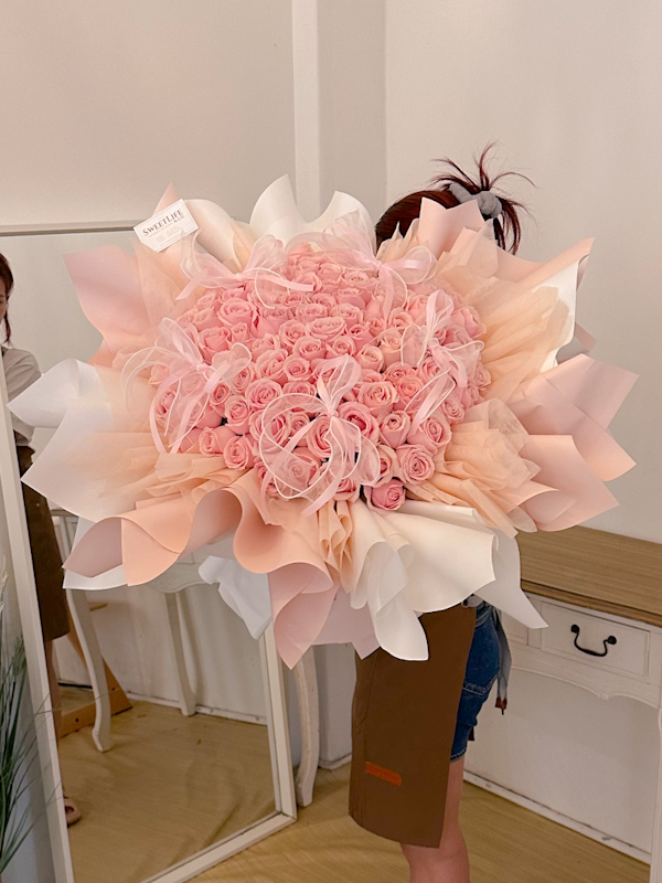 MELANIE 99 Pink Roses Bouquet by SweetLife & Co. Florist Penang