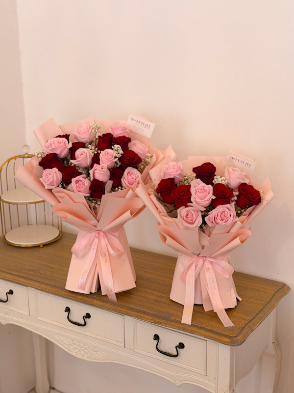 ELLEN Red & Pink Rose Bouquet by SweetLife & Co. Florist Penang
