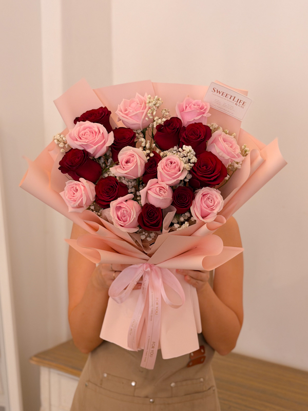 ELLEN Red & Pink Rose Bouquet L by SweetLife & Co. Florist Penang