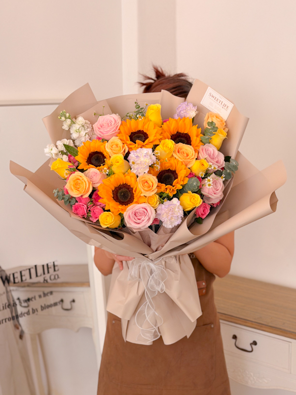 LISA Sunflower and Rose Bouquet by SweetLife & Co. Florist Penang
